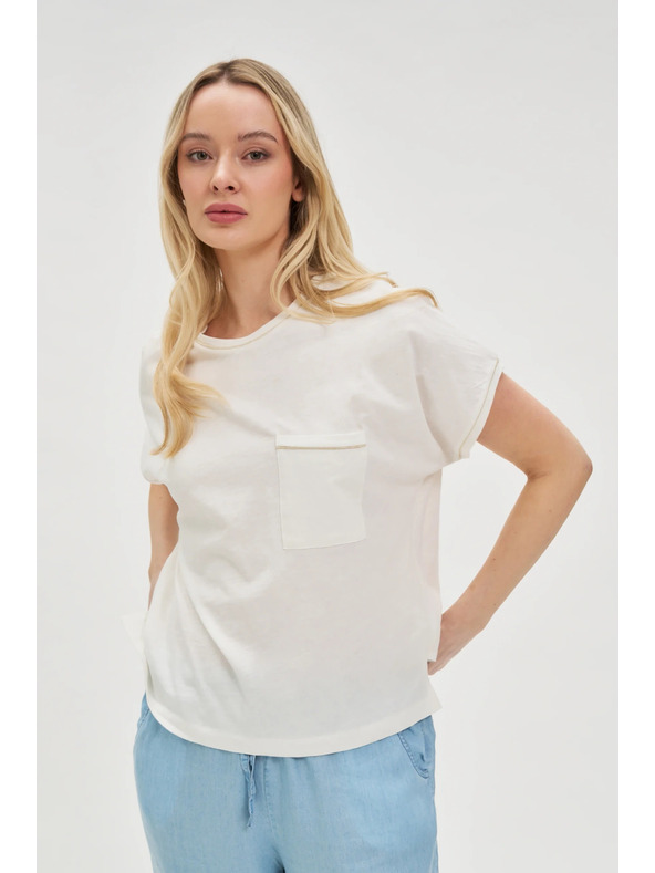 Moodo Ženski top s džepom - bijeli