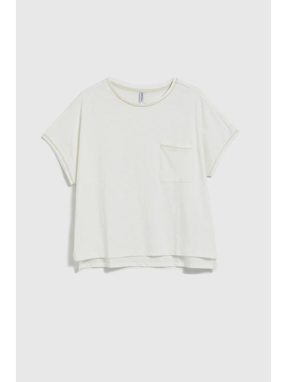 Moodo Ženski top s džepom - bijeli