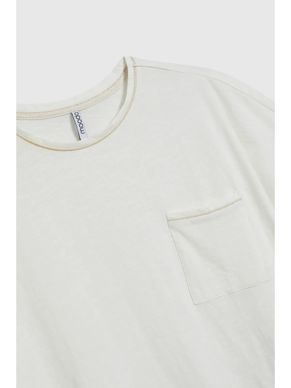 Moodo Ženski top s džepom - bijeli