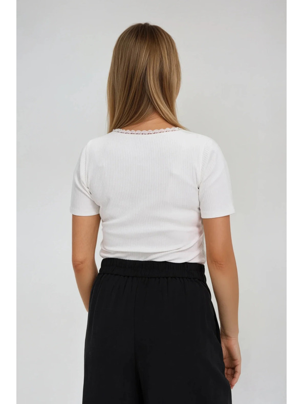 Moodo Bijela ženska majica s gumbima
