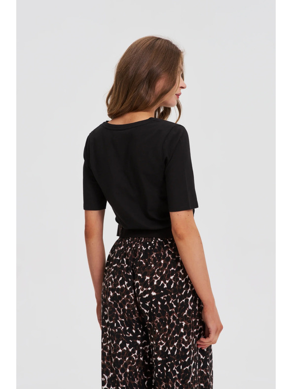 Moodo Crni basic top s 3/4 rukavima Moodo