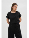Moodo Ženska majica s perlicama Moodo – crna