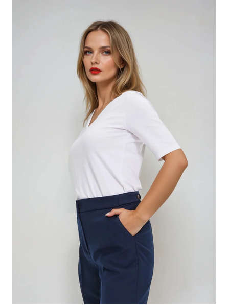 Moodo Bijeli basic top s 3/4 rukavima Moodo