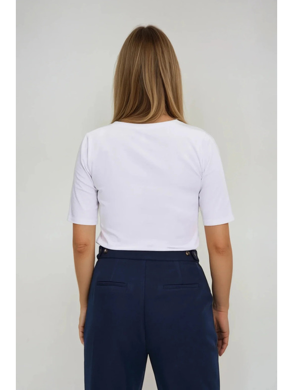 Moodo Bijeli basic top s 3/4 rukavima Moodo