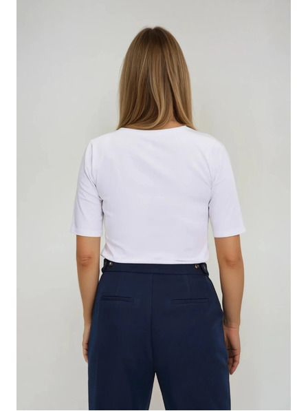 Moodo Bijeli basic top s 3/4 rukavima Moodo