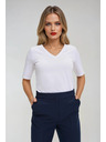 Moodo Bijeli basic top s 3/4 rukavima Moodo