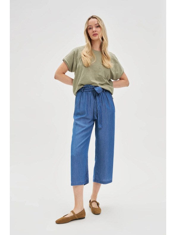 Moodo Ženski top s džepom Moodo – maslinasti