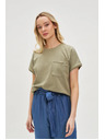 Moodo Ženski top s džepom Moodo – maslinasti