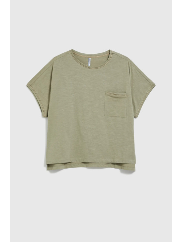 Moodo Ženski top s džepom Moodo – maslinasti