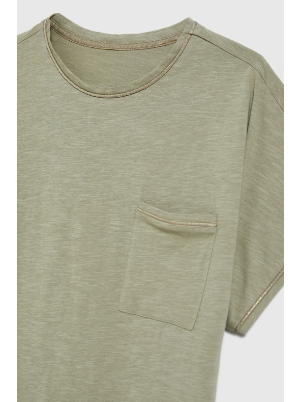 Moodo Ženski top s džepom Moodo – maslinasti