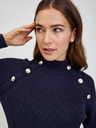 Orsay Tamnoplavi ženski rebrasti pulover s ukrasnim gumbima ORSAY