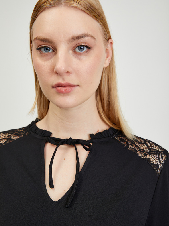 Orsay Crna ženska bluza s čipkom ORSAY