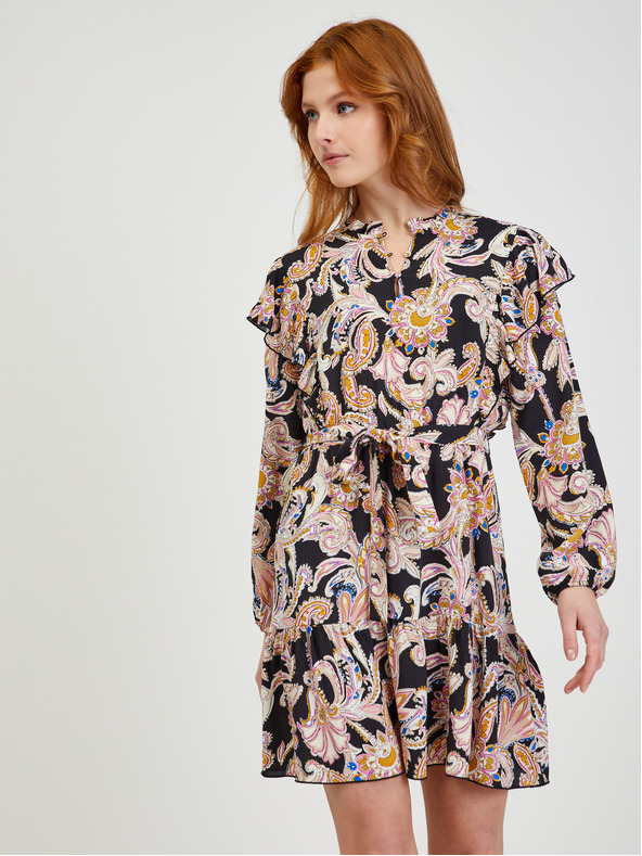 Orsay Bež-crne ženske uzorkovane haljine ORSAY