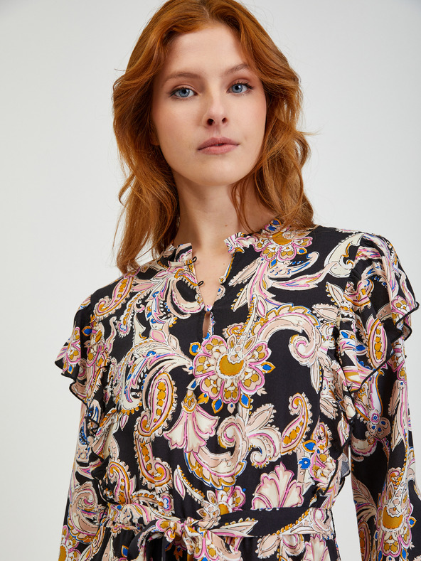 Orsay Bež-crne ženske uzorkovane haljine ORSAY