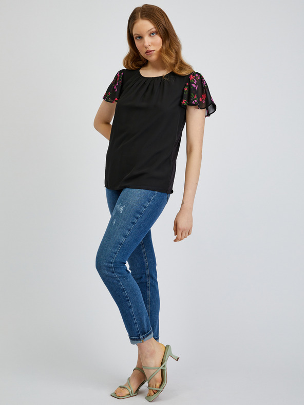 Orsay Crna ženska majica s uzorkom ORSAY