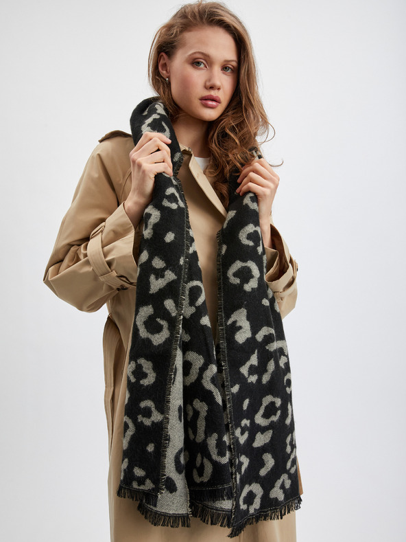 Orsay Crni ženski šal s uzorkom ORSAY