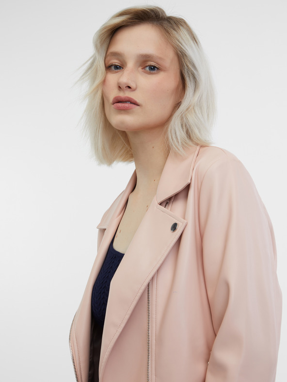 Orsay Svijetlo roza ženska kožna jakna ORSAY
