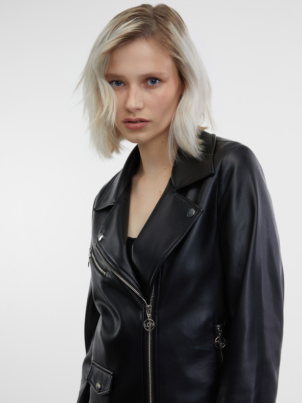 Orsay Crna ženska kožna jakna ORSAY