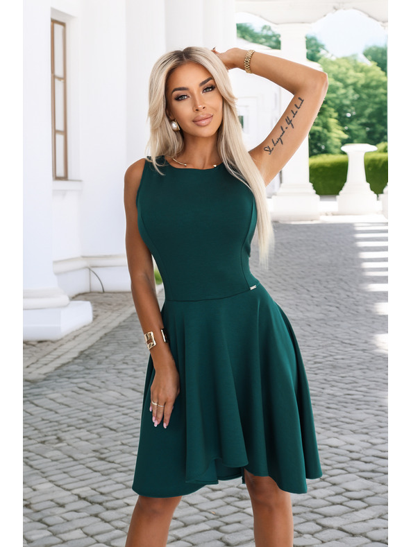 numoco Lagane haljine s efektnim produženim leđima - bočasto zelene