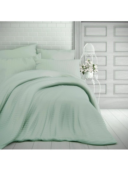 Kvalitex Francuski satenski komplet posteljine s prugama 1+2, 240x200, 70x90cm MASLINASTA