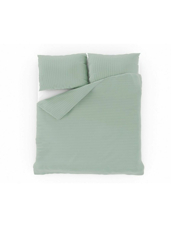 Kvalitex Francuski satenski komplet posteljine s prugama 1+2, 240x200, 70x90cm MASLINASTA