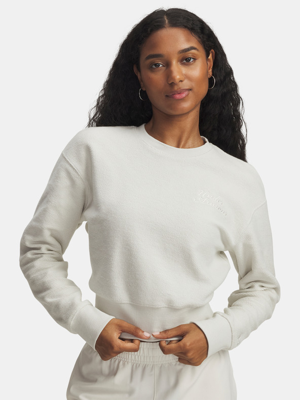 Under Armour Ženski hoodie Under Armour Icon Terry Varsity Crew-WHT