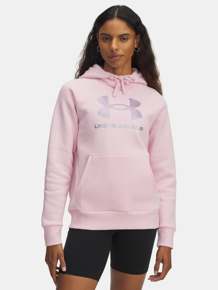 Under Armour Ženski hoodie Under Armour UA Rival Flc Shimmer Hdy-PNK