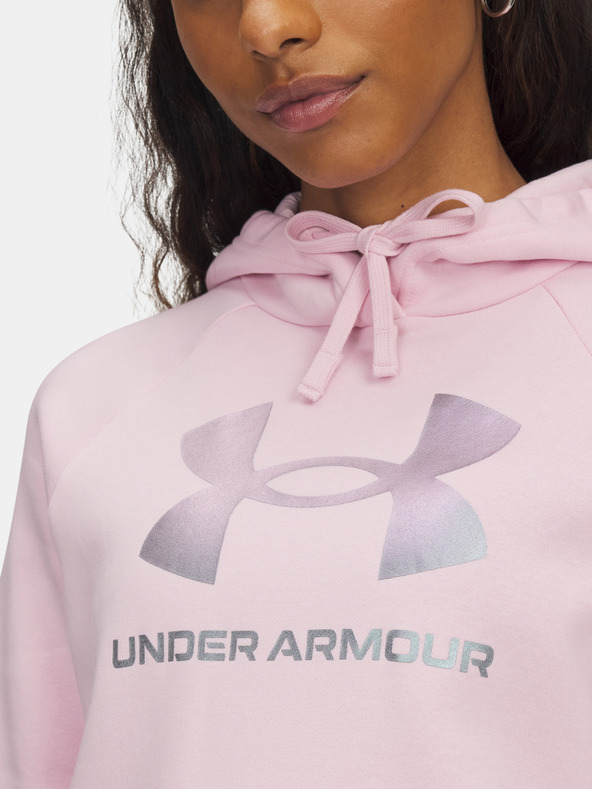 Under Armour Ženski hoodie Under Armour UA Rival Flc Shimmer Hdy-PNK
