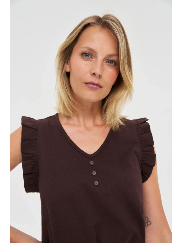 Moodo Ženska majica Moodo – smeđa