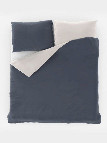 Kvalitex Satensko francusko posteljno rublje LUXURY COLLECTION 1+2, 200x200, 70x90cm tamno siva / bijela