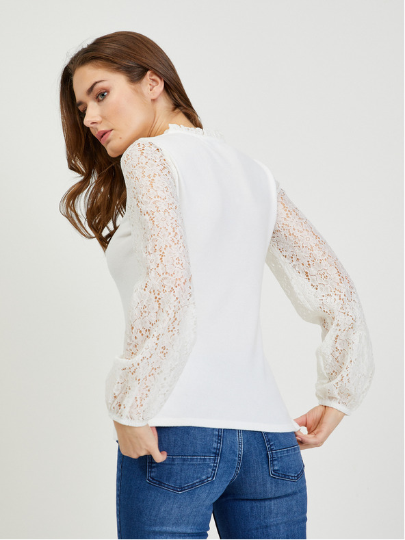 Orsay Krem ženska majica s čipkom ORSAY