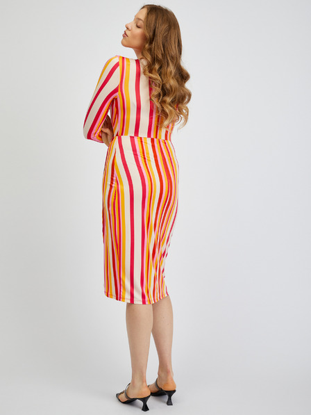 Orsay Crveno-narančasta ženska prugasta haljina ORSAY
