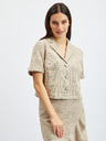 Orsay Svjetlosmeđa ženska prošarana bluza kratkih rukava ORSAY
