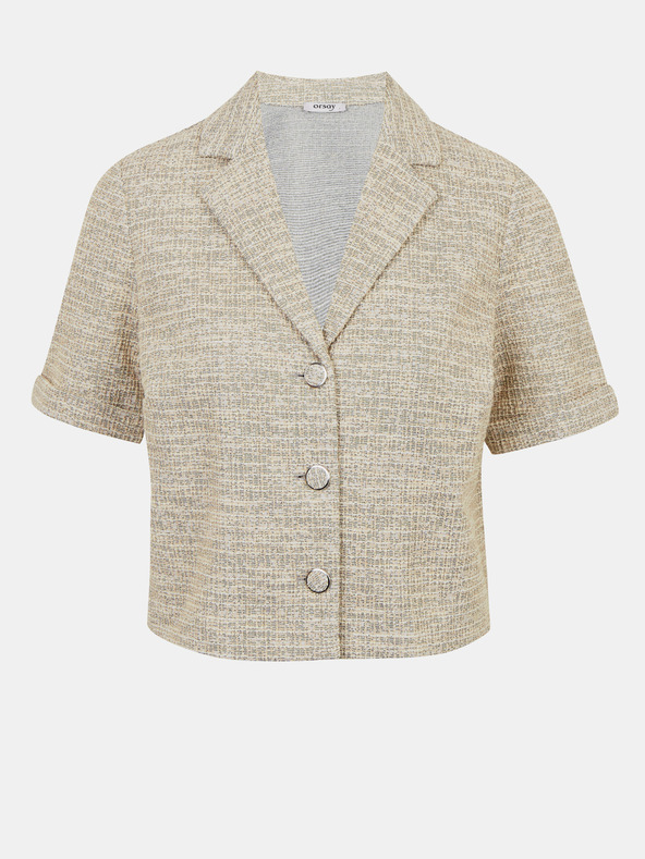 Orsay Svjetlosmeđa ženska prošarana bluza kratkih rukava ORSAY