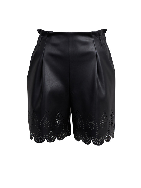 Orsay Crne ženske kratke hlače od umjetne kože ORSAY