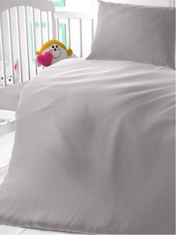 Kvalitex Muslin posteljina za dječji krevetac svijetlosiva Kvalitex