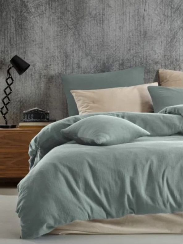 Kvalitex Produžena mušelinska posteljina 140x220, 70x90cm svijetlo zelena Kvalitex