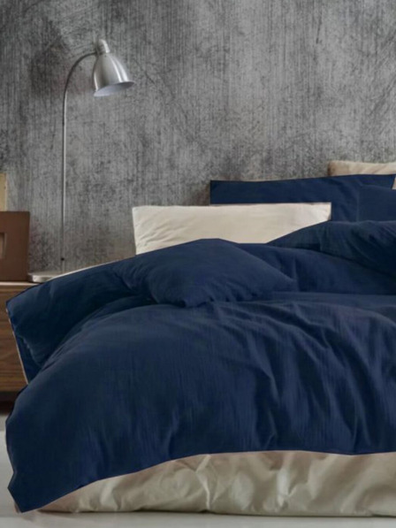 Kvalitex Muslin posteljina 140x200, 70x90cm tamno plava Kvalitex