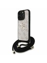 Guess Guess PU 4G Metal Logo Crossbody Remen Stražnji poklopac za iPhone 16 Pro Roza