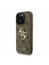 Guess Guess PU 4G Metal Logo Remen Stražnji poklopac za iPhone 16 Pro Max Smeđa