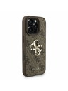 Guess Guess PU 4G Metal Logo Remen Stražnji poklopac za iPhone 16 Pro Max Smeđa