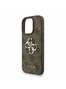 Guess Guess PU 4G Metal Logo Remen Stražnji poklopac za iPhone 16 Pro Max Smeđa