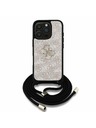 Guess Guess PU 4G Metal Logo Crossbody Remen Stražnji poklopac za iPhone 16 Pro Max Roza