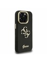 Guess Guess PU Grained 4G Logo Stand Camera Frame Stražnji poklopac za iPhone 15 Pro Max Crna