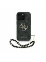 Guess Guess PU 4G Metal Logo Remen Stražnji poklopac za iPhone 15 Pro Crna