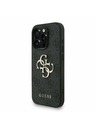 Guess Guess PU 4G Metal Logo Remen Stražnji poklopac za iPhone 15 Pro Crna