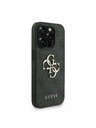 Guess Guess PU 4G Metal Logo Remen Stražnji poklopac za iPhone 15 Pro Max Crna