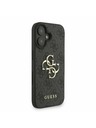 Guess Guess PU 4G Metal Logo Remen Stražnji poklopac za iPhone 16 Crna