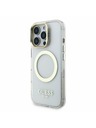 Guess Guess IML Gold Outline Stand Camera Frame MagSafe Stražnji poklopac za iPhone 16 Pro Proziran