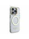 Guess Guess IML Gold Outline Stand Camera Frame MagSafe Stražnji poklopac za iPhone 16 Pro Proziran